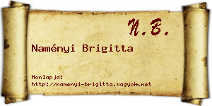 Naményi Brigitta névjegykártya
