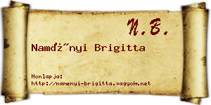 Naményi Brigitta névjegykártya